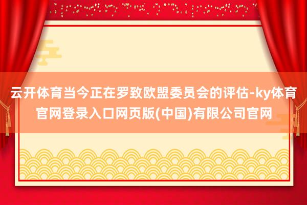云开体育当今正在罗致欧盟委员会的评估-ky体育官网登录入口网页版(中国)有限公司官网