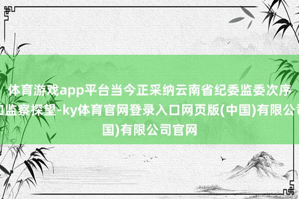 体育游戏app平台当今正采纳云南省纪委监委次序审查和监察探望-ky体育官网登录入口网页版(中国)有限公司官网